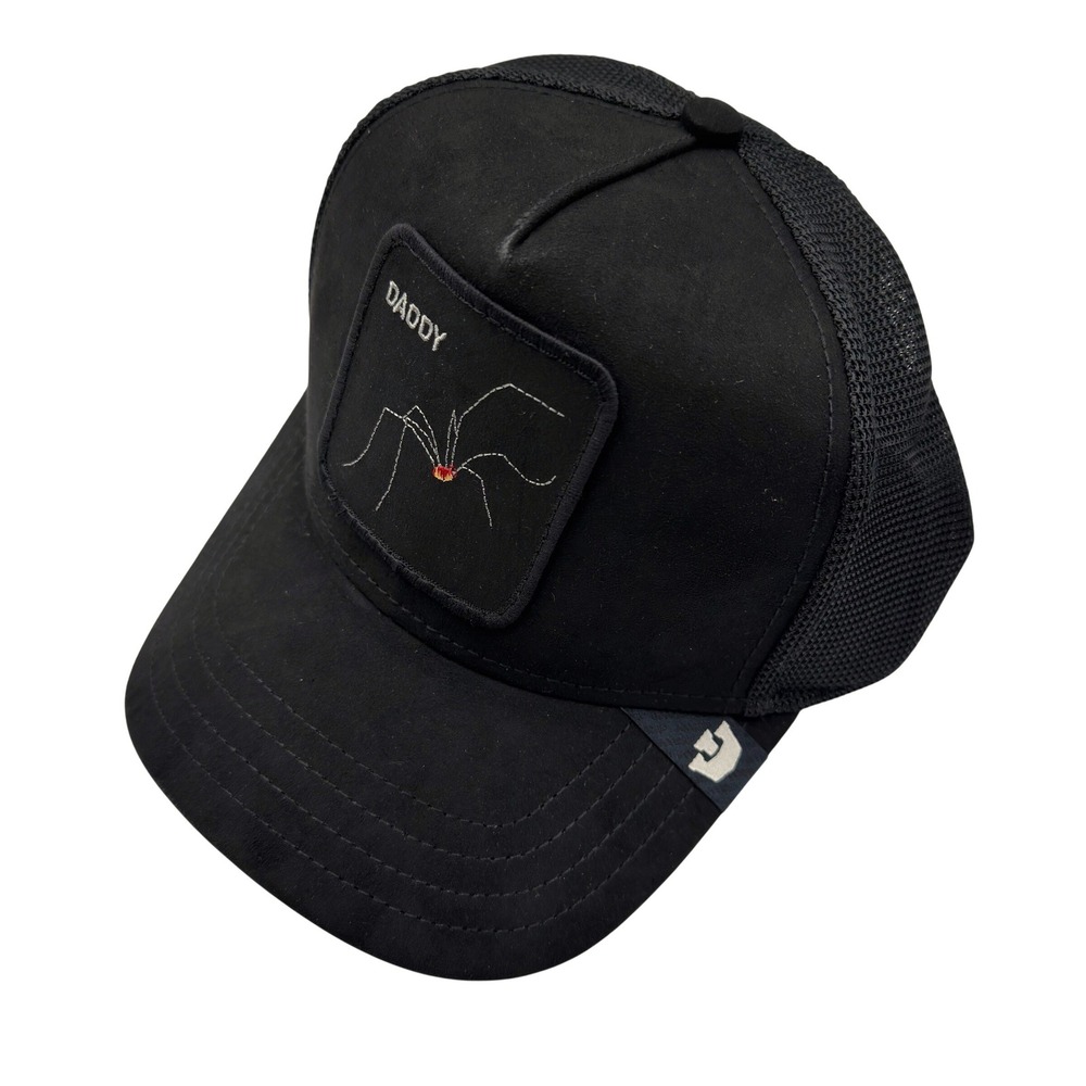 Goorin Bros Bold Suede Spider Daddy Trucker Hat Black Snapback 101-4609-BLK01-OS